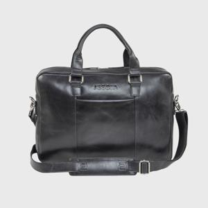 NEGOTIA Alpha Apex Leren Laptoptas - Luxe Aktetas & Werktas Zwart