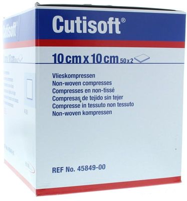Cutisoft Vliescompres steriel 10 x 10cm 4 laags (100 st)