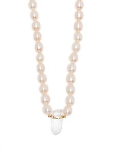 JIA JIA collier de perles en or 14ct à pierre pendante - Blanc