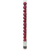 Mini kerstballen - 14x st - bessen roze - D3 cm - kunststof - kerstversiering Mini kerstballen - 14x st - bessen roze - D3 cm - kunststof - kerstversiering