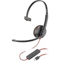 POLY 8X214A6 hoofdtelefoon/headset Bedraad Hoofdband Kantoor/callcenter USB Type-C Zwart