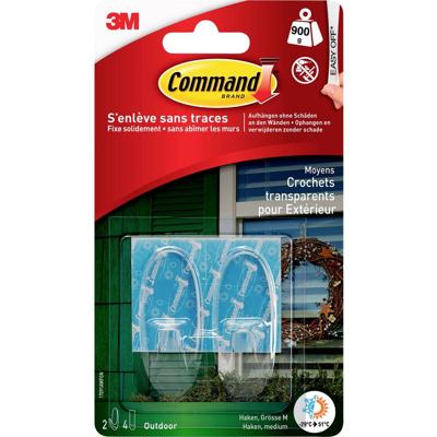 3M Command-haken M voor gebruik buitenshuis in ovale vorm Transparant Inhoud: 2 stuk(s)