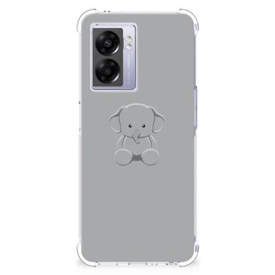 OPPO A77 5G | A57 5G Stevig | Bumper Hoesje | Grijs Baby Olifant OPPO A77 5G | A57 5G Stevig | Bumper Hoesje | Grijs Baby Olifant