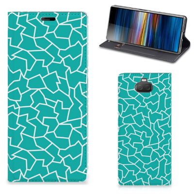 Sony Xperia 10 Plus | Bookcase | Cracks Blue