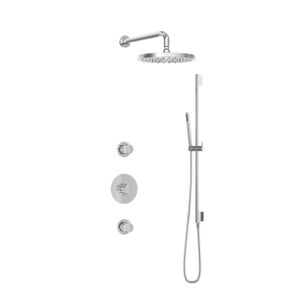 Hotbath Get together IBS1 Regendoucheset inbouw - 35cm wandarm - 30cm ronde hoofddouche - staafhanddouche glijstang - chroom IBS1CR57