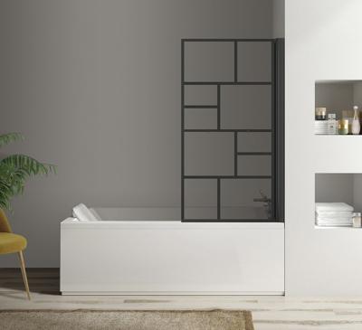 Vouwbare Badwand Sapho Parana 80 cm Zwart
