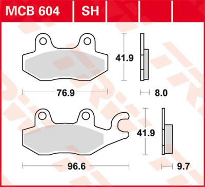 TRW Remblokken, en remschoenen voor de moto, MCB604SH Sinter street