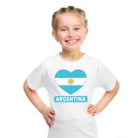 Argentinie Supporters t-shirt - kinderen - hartjes vlag - wit - korte mouwen - sport - kleding