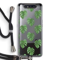 Monstera leaves: Samsung Galaxy A80 Transparant Hoesje met koord