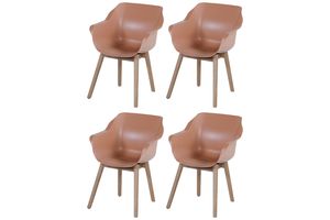 Set van 4 - Hartman Sophie Studio dining armstoel - Italian Terra - Teak poot