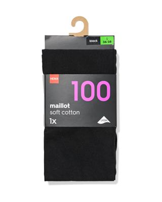 HEMA Dames Maillot 100denier Katoen Zwart (zwart)