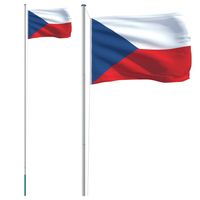 vidaXL Vlag met vlaggenmast Tsjechië 6,23 m aluminium - thumbnail