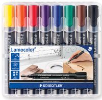 Staedtler Lumocolor 352, permanent marker, ronde punt, 2 mm, etui van 8 stuks in geassorteerde kleuren - thumbnail