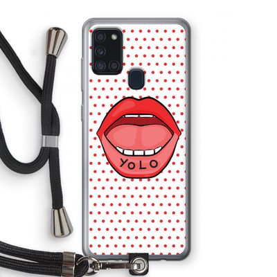 Yolo Denise: Samsung Galaxy A21s Transparant Hoesje met koord