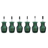 Bosch Set van 6 korte schroevendraaiers (voor krappe ruimtes PH/PZ/TX/Flat S2 staal hoge koppel magnetische punt)