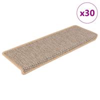 Trapmatten zelfklevend 30 st sisal-look 65x21x4 cm lichtbeige