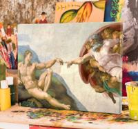 De Schepping van Adam canvas schilderij
