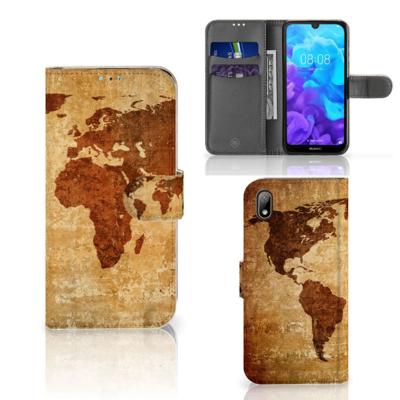 Huawei Y5 (2019) | Flip Cover | Wereldkaart