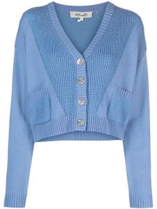 DVF Diane von Furstenberg cardigan Paulette à coupe crop - Bleu