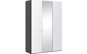 Goossens Kledingkast Easy Storage Ddk, Kledingkast 153 cm breed, 220 cm hoog, 2x glas draaideur en 1x spiegel draaideur midden