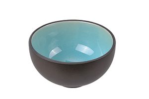 Glazen Kom Glassy Turquoise - Zwart/Turquoise - 11.5 x 6.5cm 350ml