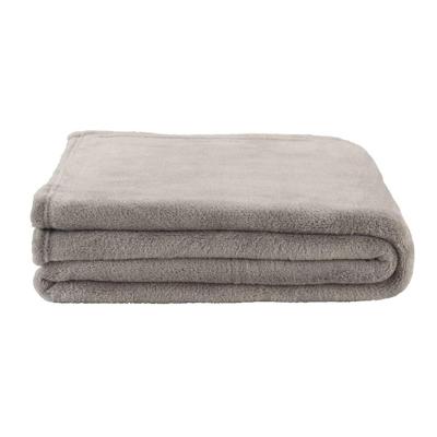 25% korting - Leen Bakker - Plaid Duuk - Licht - 130x160 Cm - Polyester - Grijs