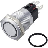 TRU COMPONENTS TC-12647520 Drukschakelaar 250 V/AC 3 A 1x uit/(aan) IP65 Rood Continu Messing (verchroomd) 1 stuk(s)