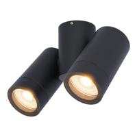 Silva LED plafondlamp - Kantelbaar - 2x 4 Watt 345 lumen - 2700K warm wit - IP65 Waterdicht - Plafondspot - Binnen en buitengebruik - Zwart