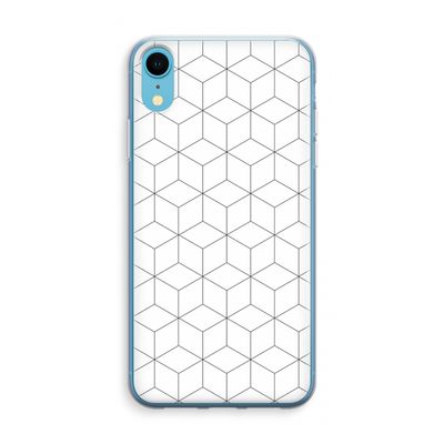 Zwart-witte kubussen: iPhone XR Transparant Hoesje
