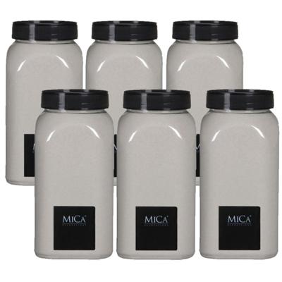 Mica Decorations deco Zand - 6x - 1 kg - cr?me wit - hoby zandkorrels