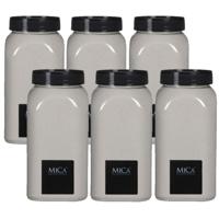 Mica Decorations deco Zand - 6x - 1 kg - cr?me wit - hoby zandkorrels