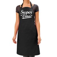 Super oma kado bbq/keuken schort zwart voor dames   -