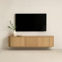 Livingfurn Hangend TV-meubel 'Novero' Eiken, 180cm, kleur Naturel