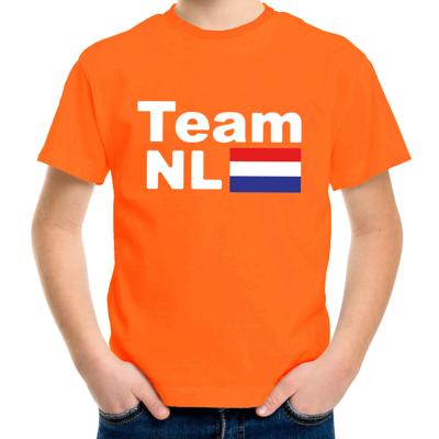EK / WK Supporters t-shirt kinderen - oranje - Team NL - Holland vlag - voetbal supporter