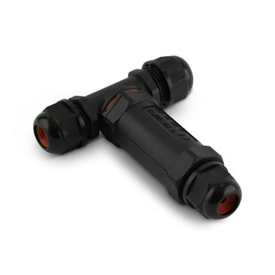 Waterdichte IP68 T-connector 2 en 3-aderig