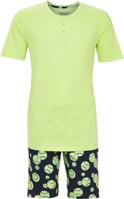 Katoenen shortama tennisballen groen