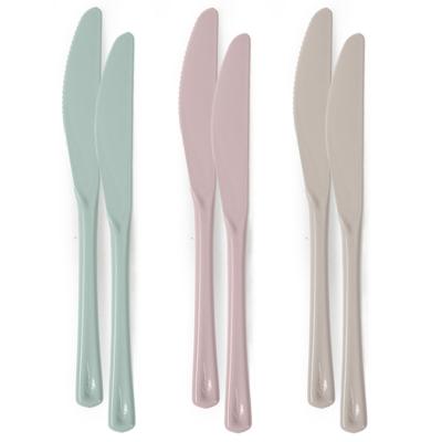 Messen van kunststof - 6x - herbruikbaar plastic - 19 cm - BBQ / Verjaardag / Camping / Party