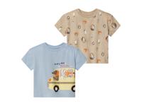 lupilu 2 baby T-shirts (50/56, Blauw/beige) - thumbnail