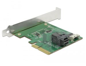 DeLOCK PCI Express x4 Card U.2 NVMe naar 1 x internal SFF-8654 4i + 1 x internal SFF-8643 - Low Profile Form Factor adapter
