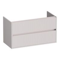 Brauer Adore Wavy - Onderkast - 100 cm - met 2 Softclose Lades Greeploos en 1 Sifon Uitsparing - Mat Zand