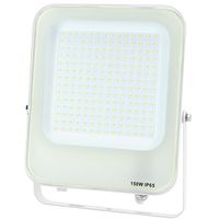 LED Bouwlamp - LED Schijnwerper - Aigi Rekan - 150 Watt - Helder/Koud Wit 6500K - Waterdicht IP65 - Rechthoek - Mat Wit - Aluminium - thumbnail