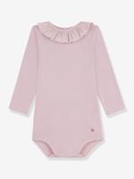 Babyromper met ruches van katoen rib 1x1 meisje PETIT BATEAU rozen