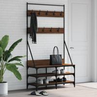 VidaXL Kledingrek met schoenenrek 100x40x184 cm bruin eikenkleur