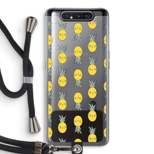 Ananas: Samsung Galaxy A80 Transparant Hoesje met koord