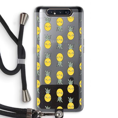 Ananas: Samsung Galaxy A80 Transparant Hoesje met koord