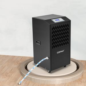 118 L/Dag Bouwdroger met Afvoerslang & 24U Timer & 4 Wielen Commerciële Luchtontvochtiger Zwart
