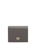 TOM FORD mini portefeuille en cuir à plaque logo - Gris