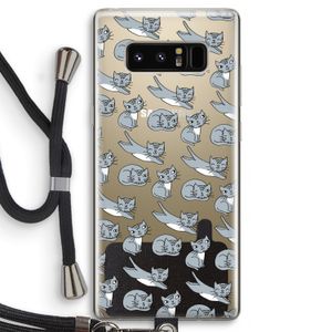 Poezen: Samsung Galaxy Note 8 Transparant Hoesje met koord