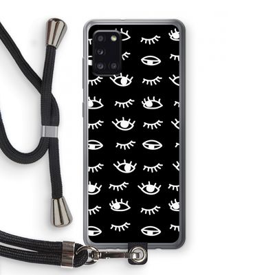 Eye pattern #3: Samsung Galaxy A31 Transparant Hoesje met koord