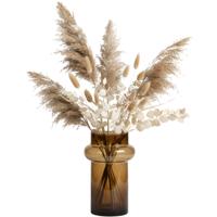 Bloemenvaas Luna - transparant amber - eco glas - D16 x H25 cm - cilinder vaas